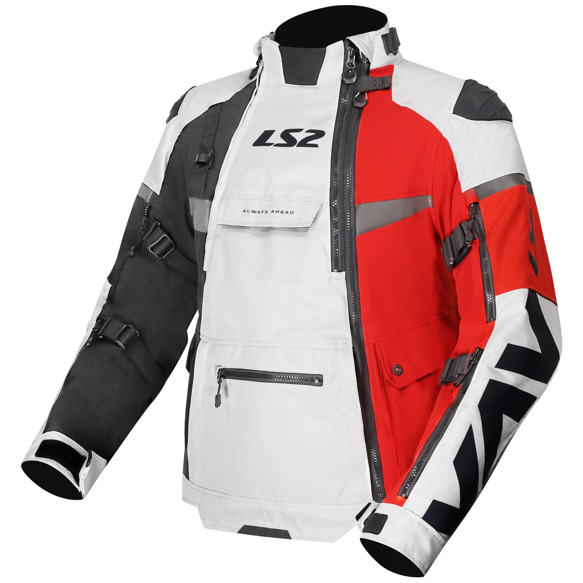 LS2 LS2 X-Master Textile Jacket - Black / Grey / Red