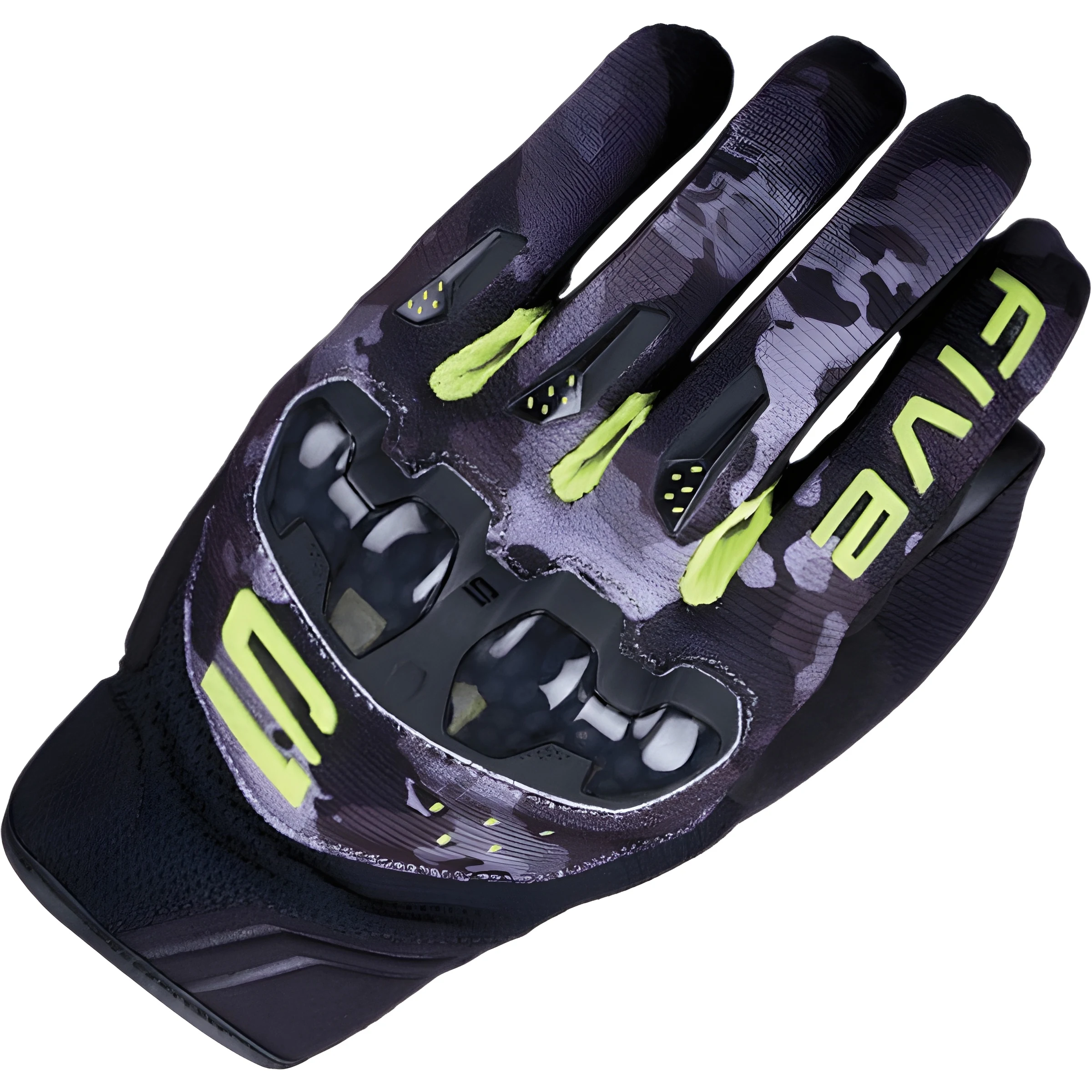 Five Five RSX Gloves - Camo Black / Fluo Yellow