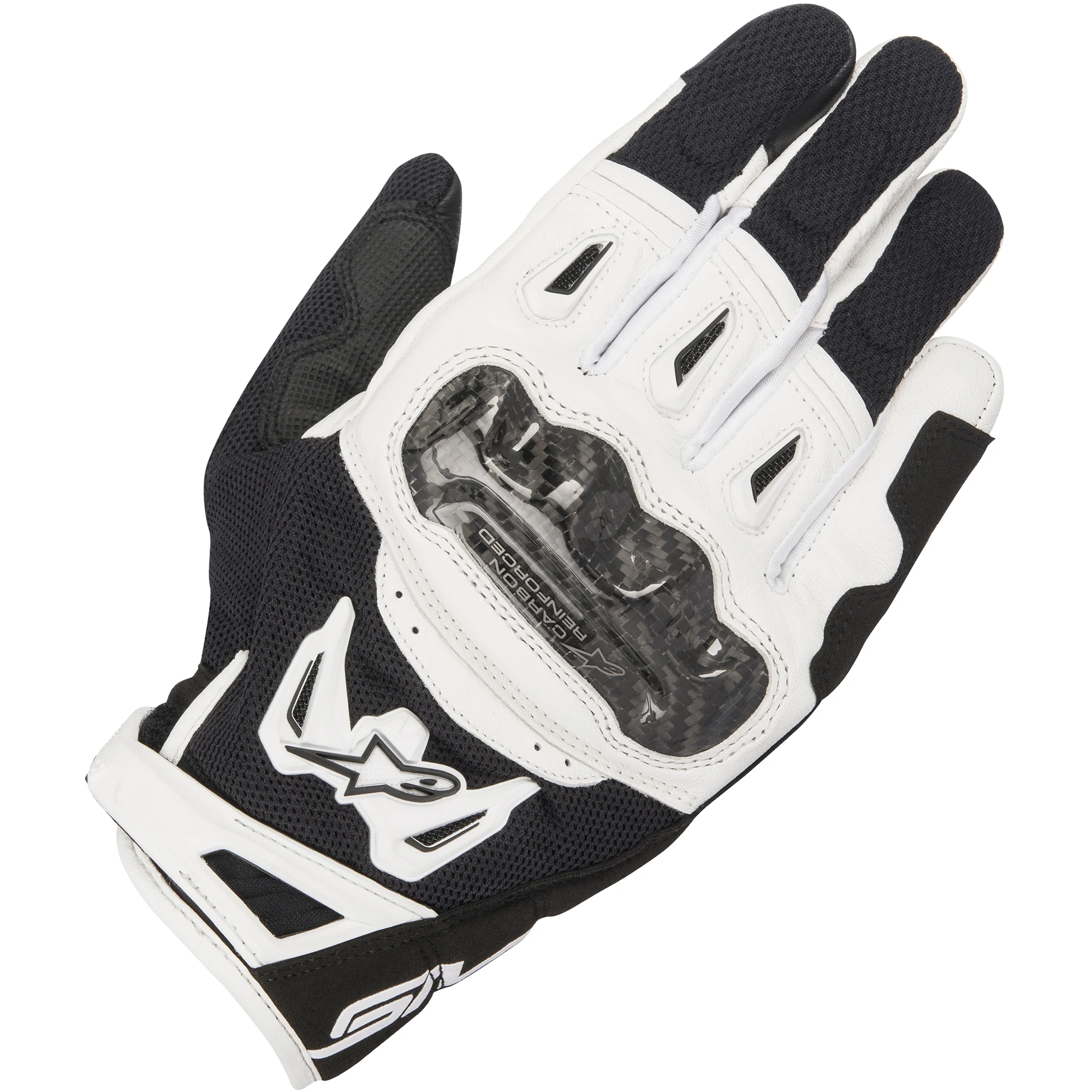 Alpinestars Alpinestars SMX-2 Air Carbon V2 Leather Gloves - Black / White