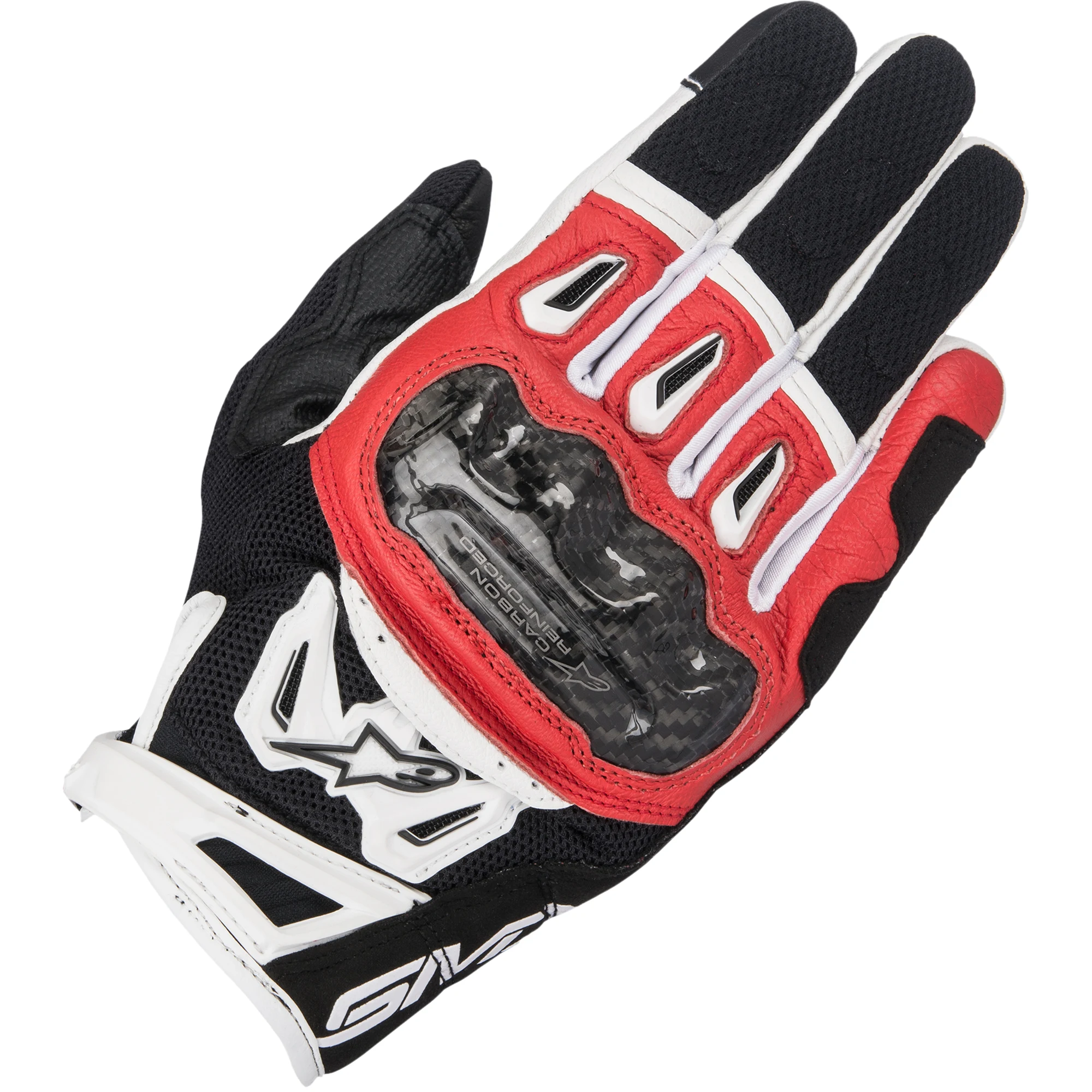 Alpinestars Alpinestars SMX-2 Air Carbon V2 Leather Gloves - Black / Red / White