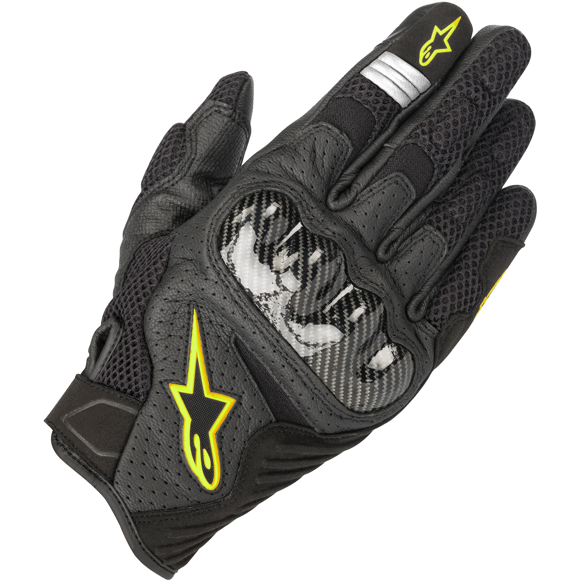 Alpinestars Alpinestars SMX-1 Air V2 Mixed Gloves - Black / Fluo Yellow