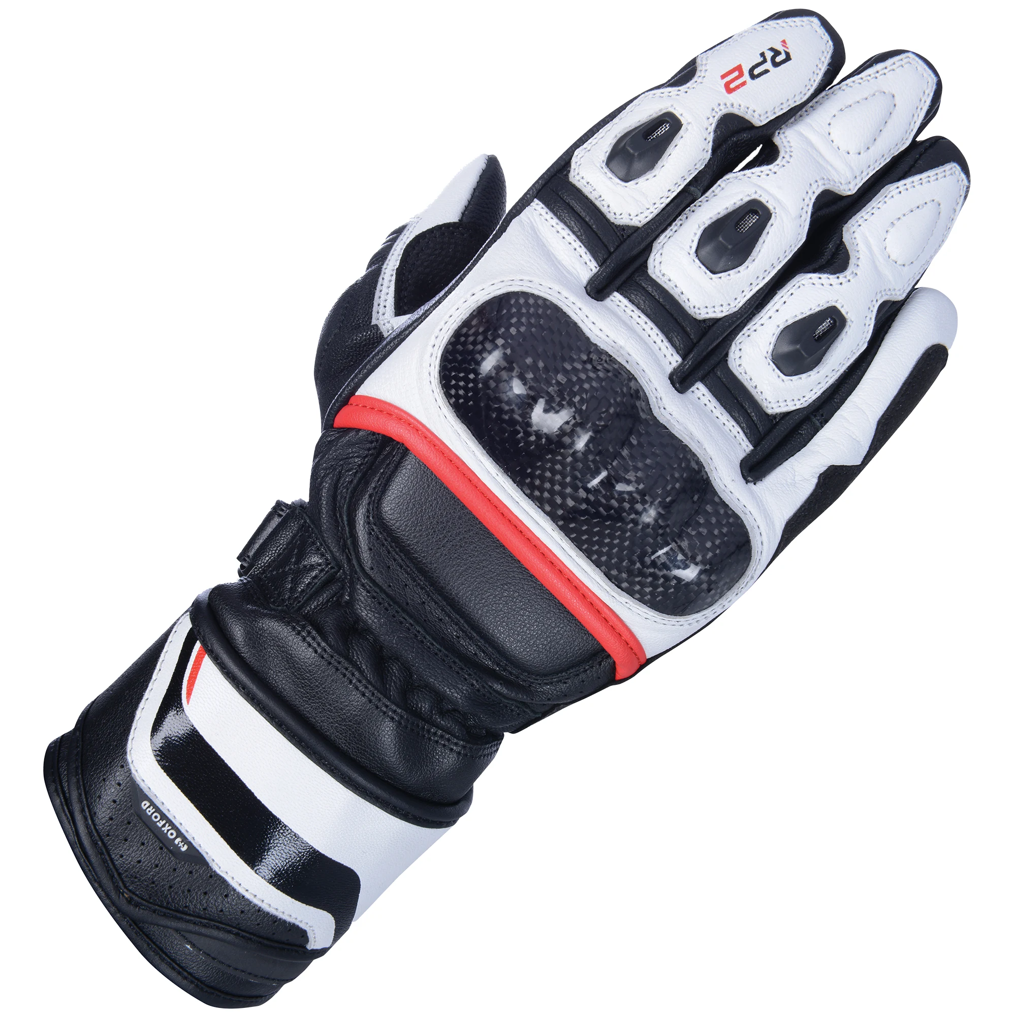 Oxford Clothing Oxford RP-2 2.0 Leather Glove - Black / White / Red