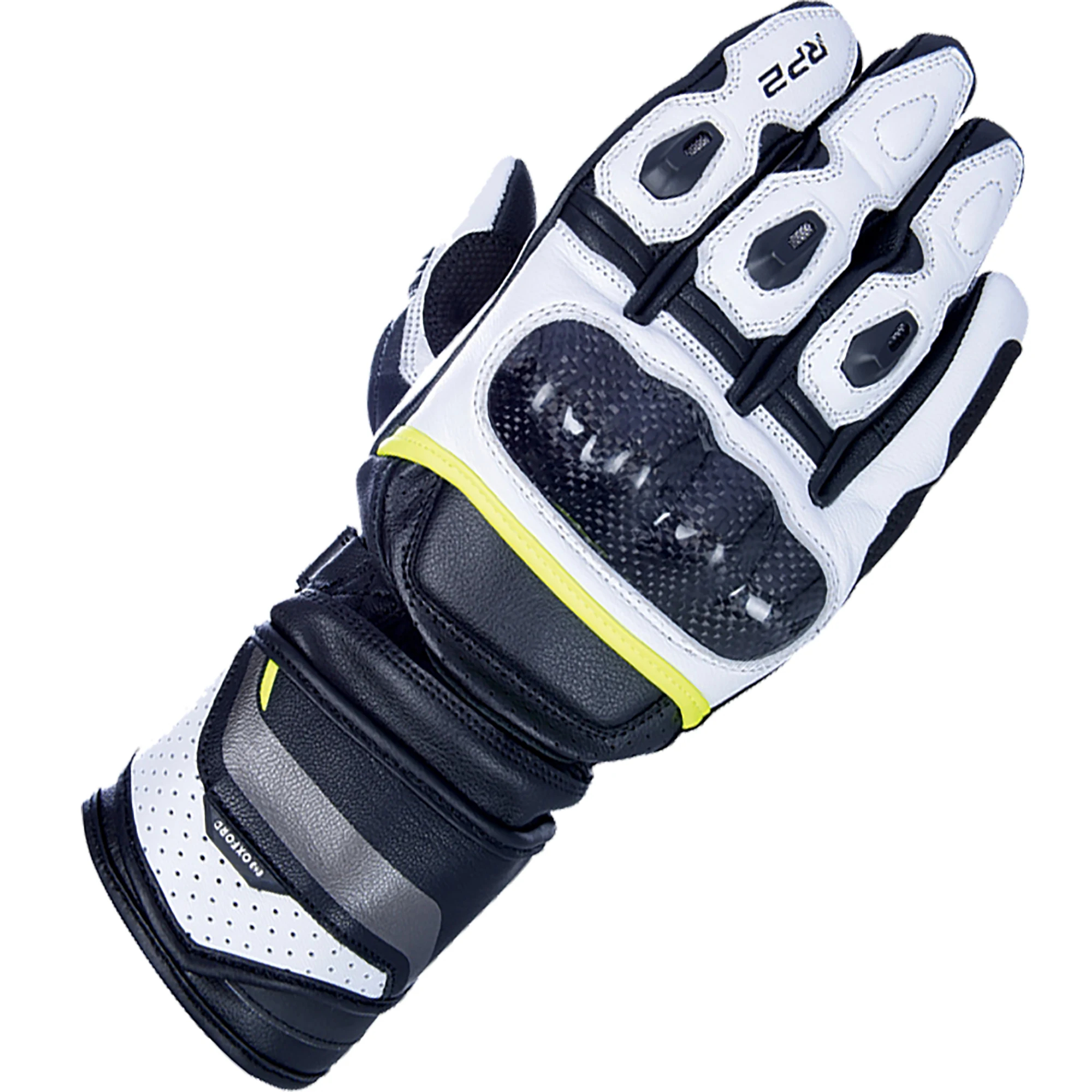 Oxford Clothing Oxford RP-2 2.0 Leather Glove - Black / White / Fluo Yellow