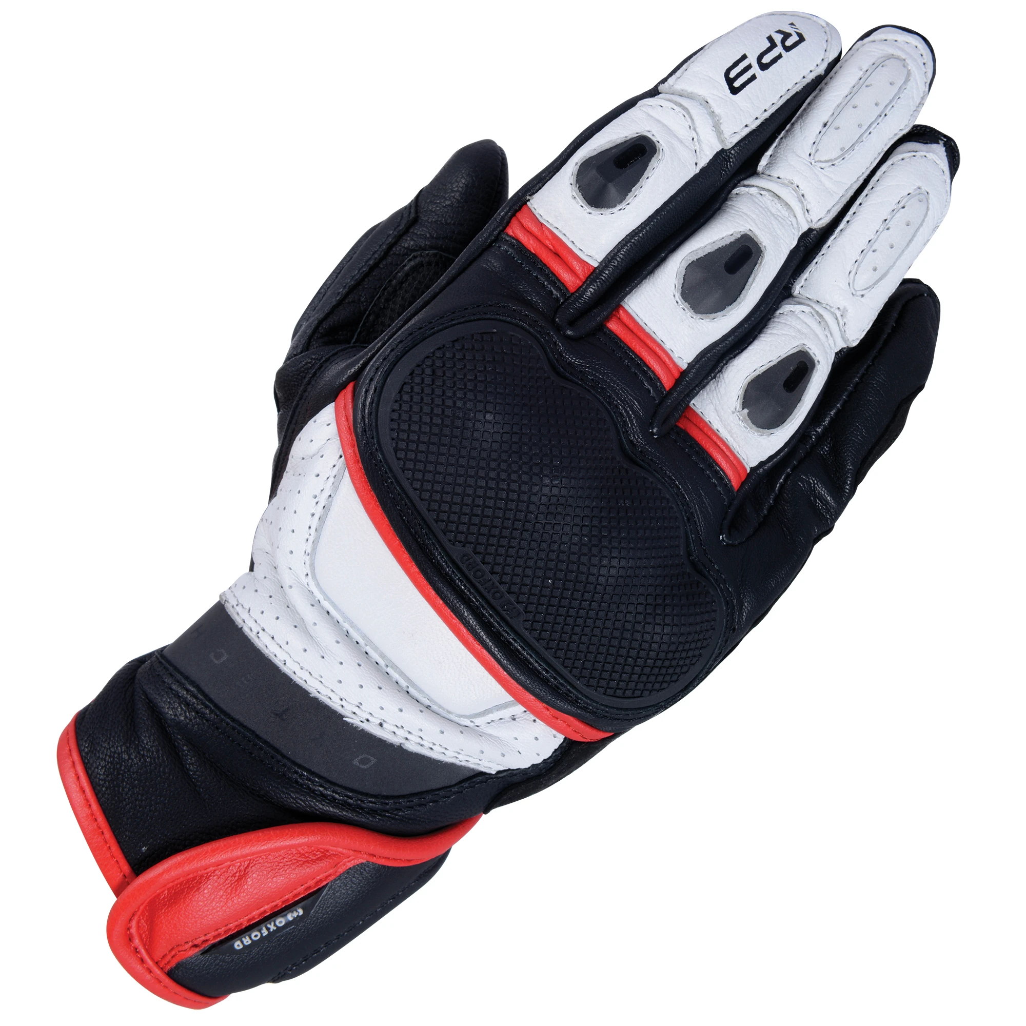Oxford Clothing Oxford RP-3 2.0 Leather Gloves - Black / White / Red