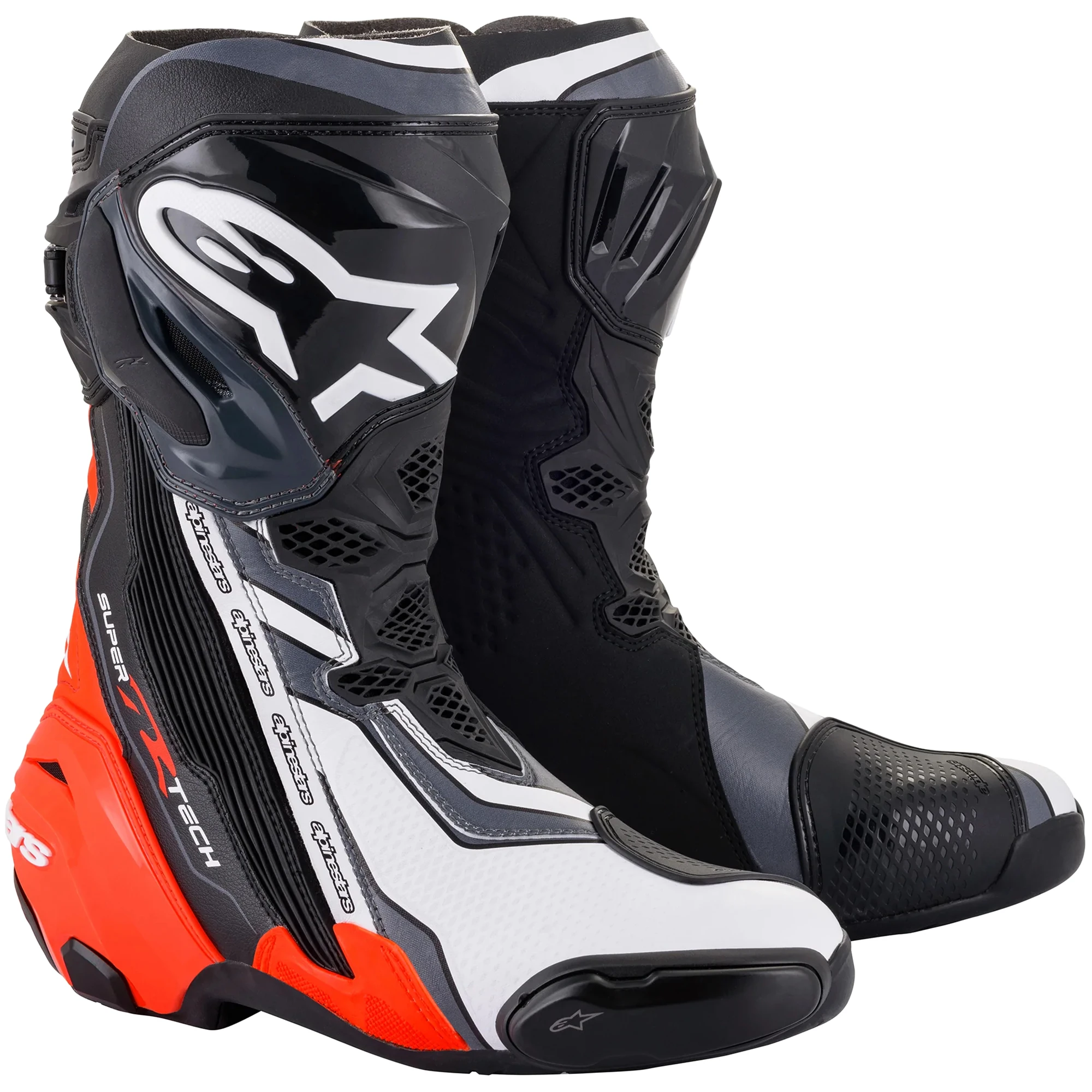 Alpinestars Alpinestars Supertech R Boots - Black / Red Fluo / White / Grey