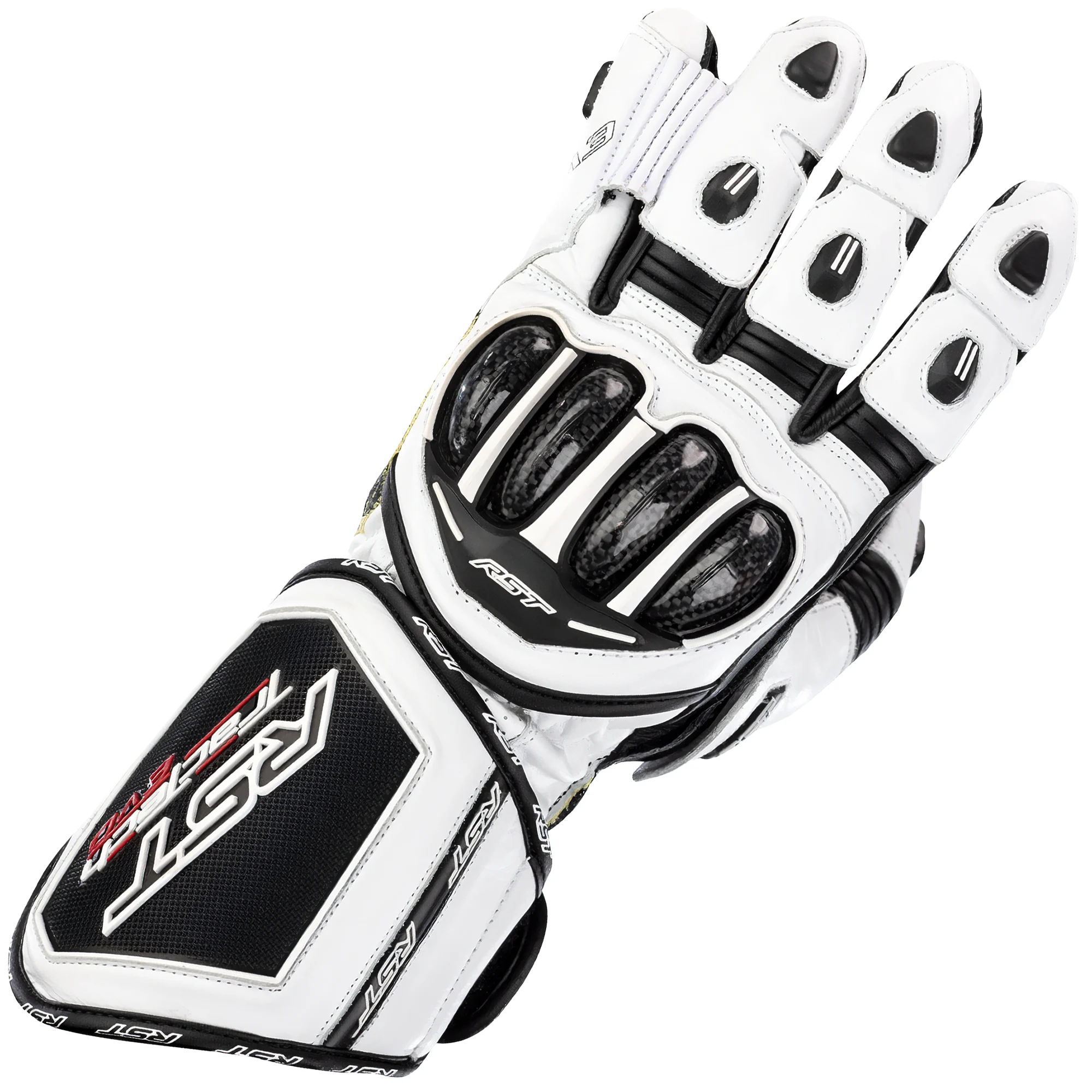RST RST Tractech Evo 4 CE Leather Gloves - White / Black