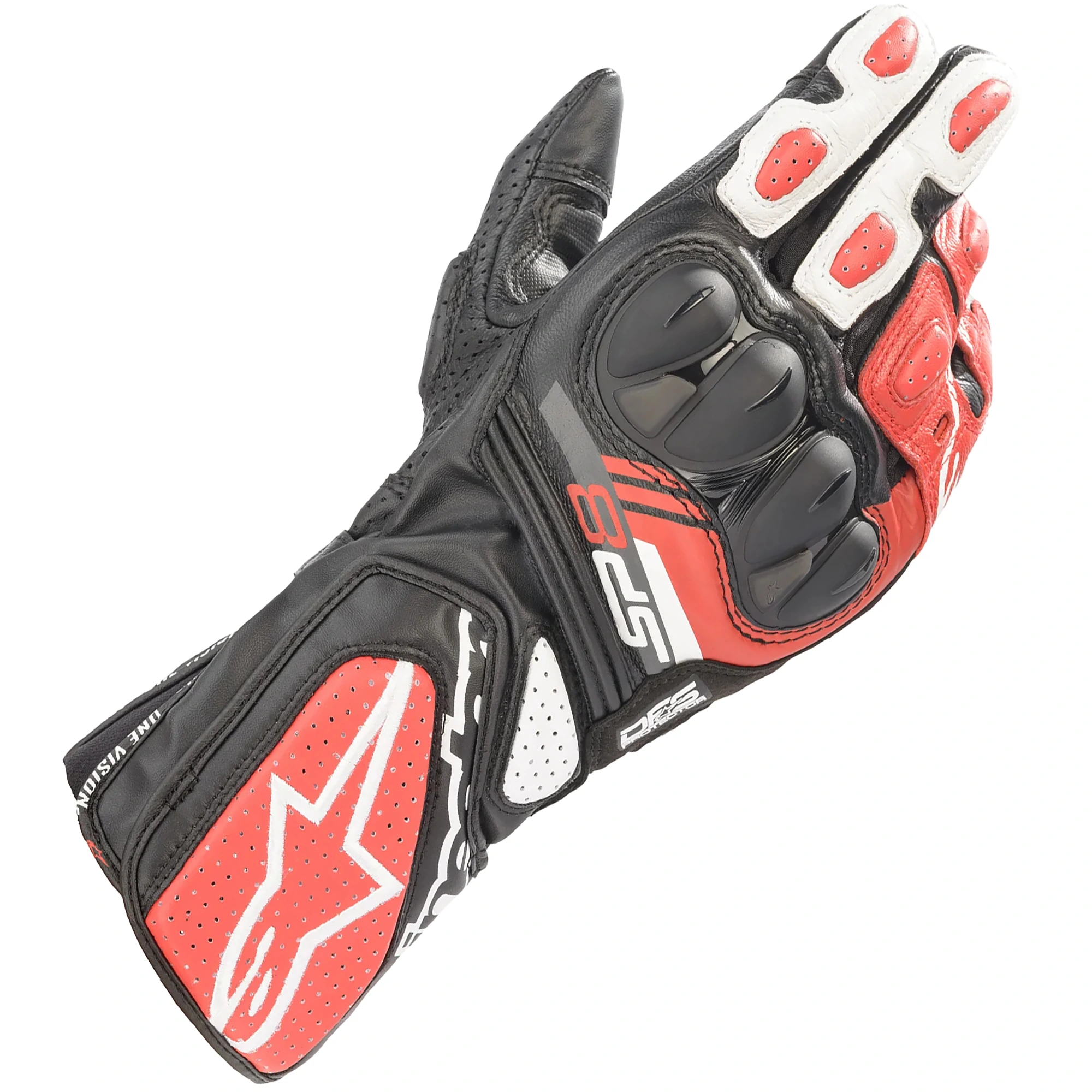 Alpinestars Alpinestars SP-8 V3 Leather Gloves - Black / White / Bright Red
