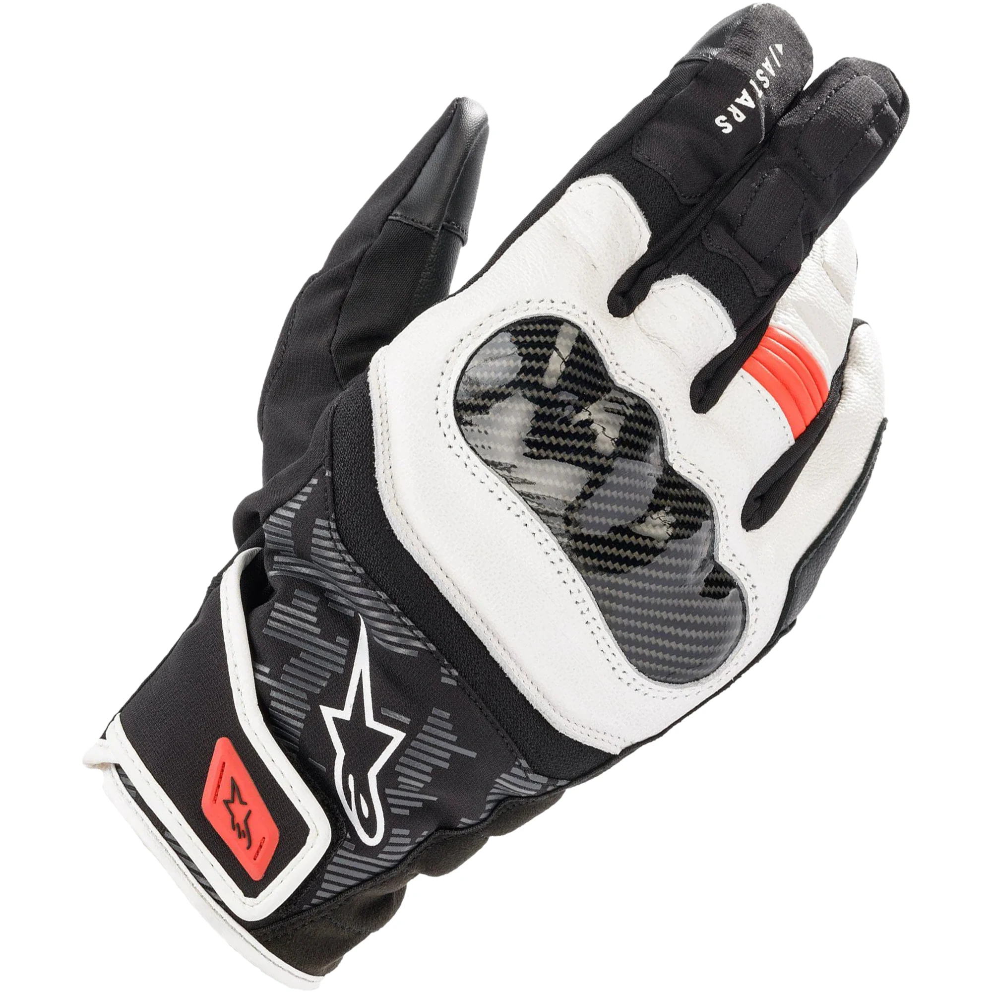 Alpinestars Alpinestars SMX Z Drystar Leather Gloves - Black / White / Red Fluo