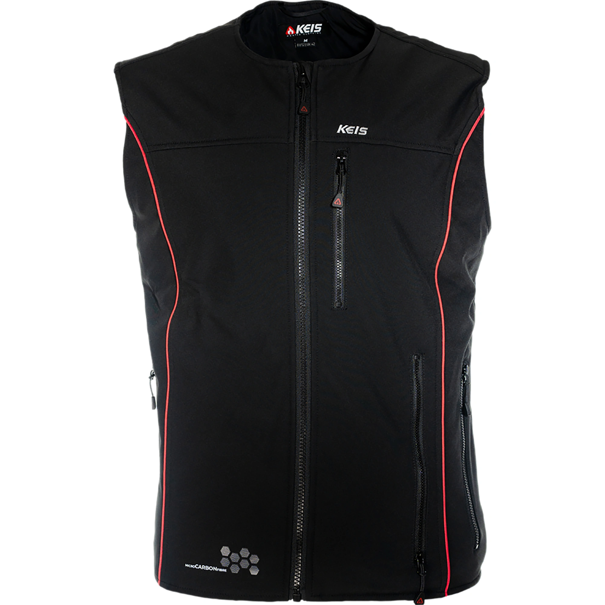 Keis Keis V501RP Premium Heated Bodywarmer - Black / Red