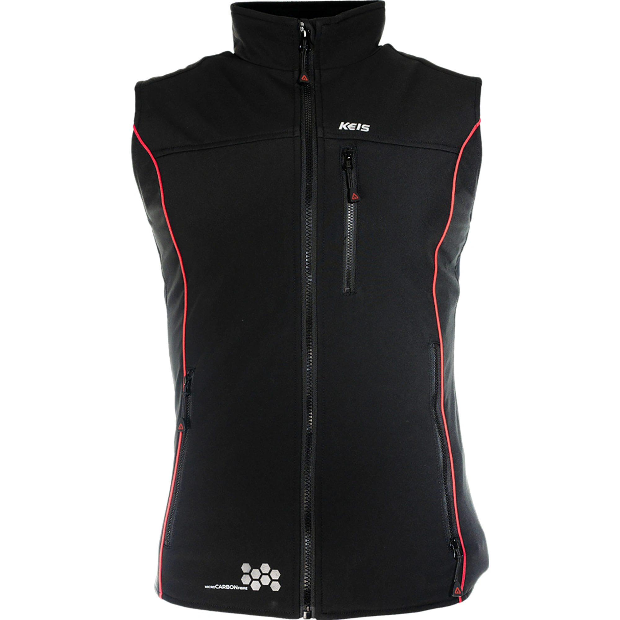 Keis Keis B501WRP Ladies Premium Heated Bodywarmer - Black / Red