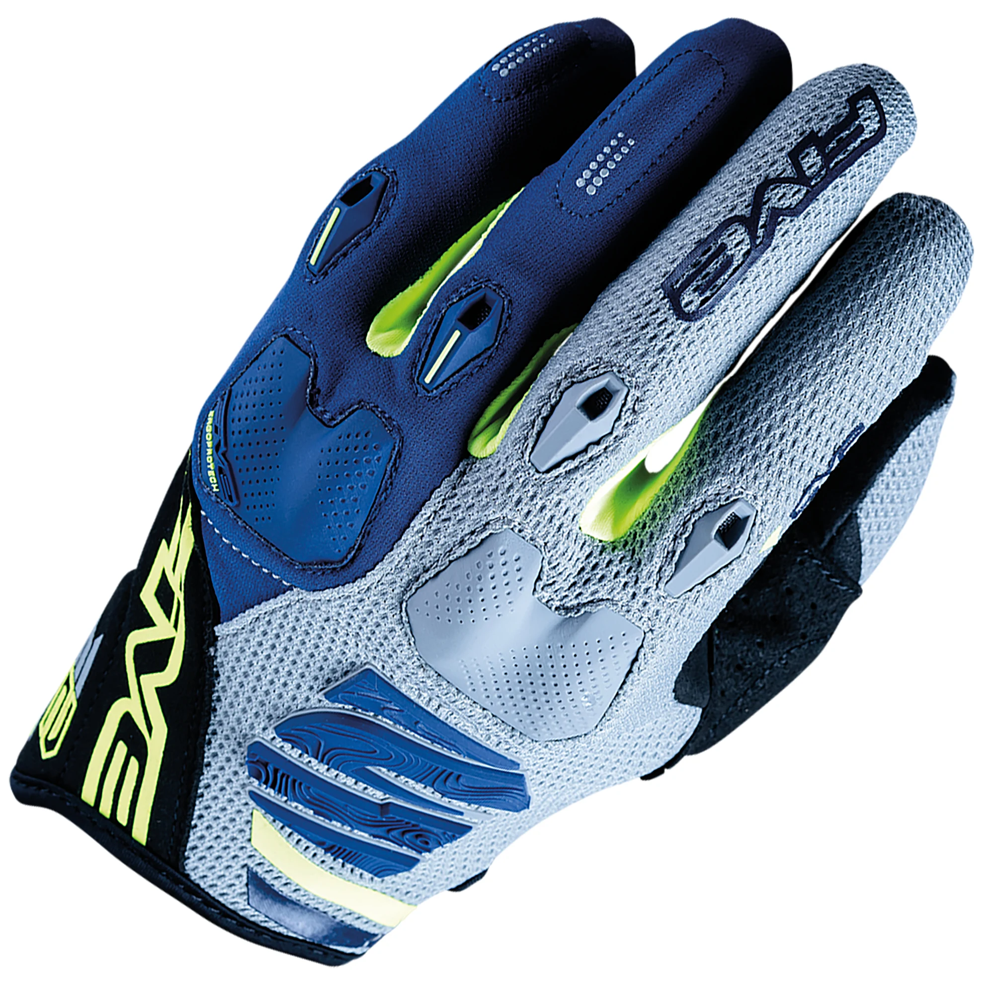 Five Five E2 Gloves - Grey / Fluo Yellow / Navy