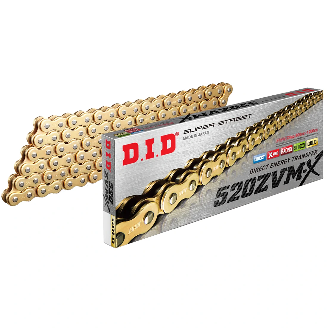 D.I.D D.I.D Heavy Duty 'X' Ring Chain - 520 Pitch ZVMX - Gold