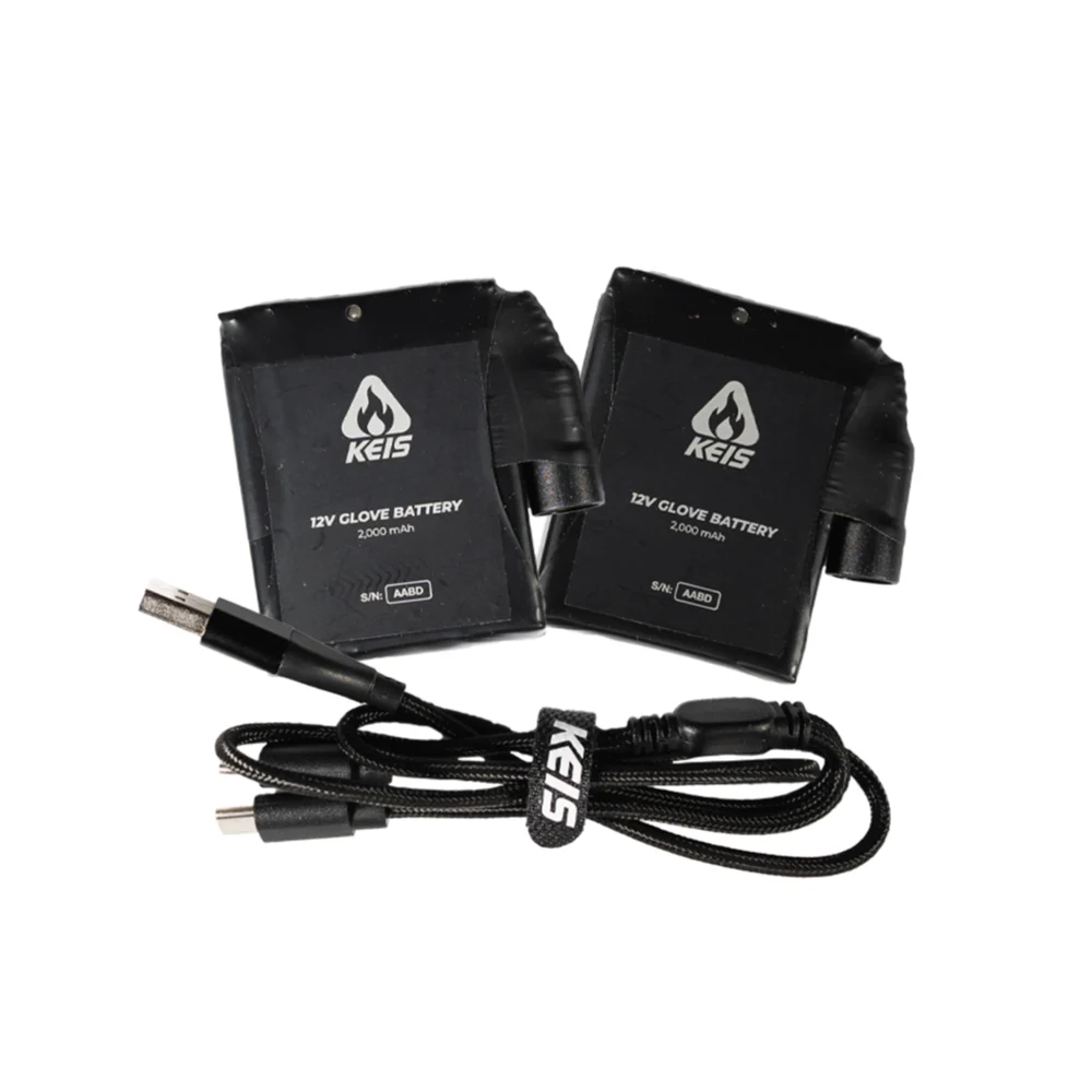 Keis Keis Glove Battery 4000mAh Pair with USB-C Charging Cable