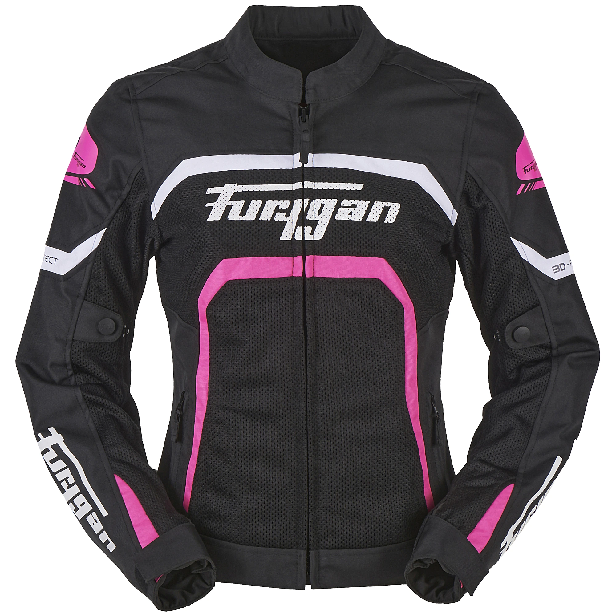 Furygan Furygan Ladies Mystic Evo Vented Textile Jacket - Black / White / Pink