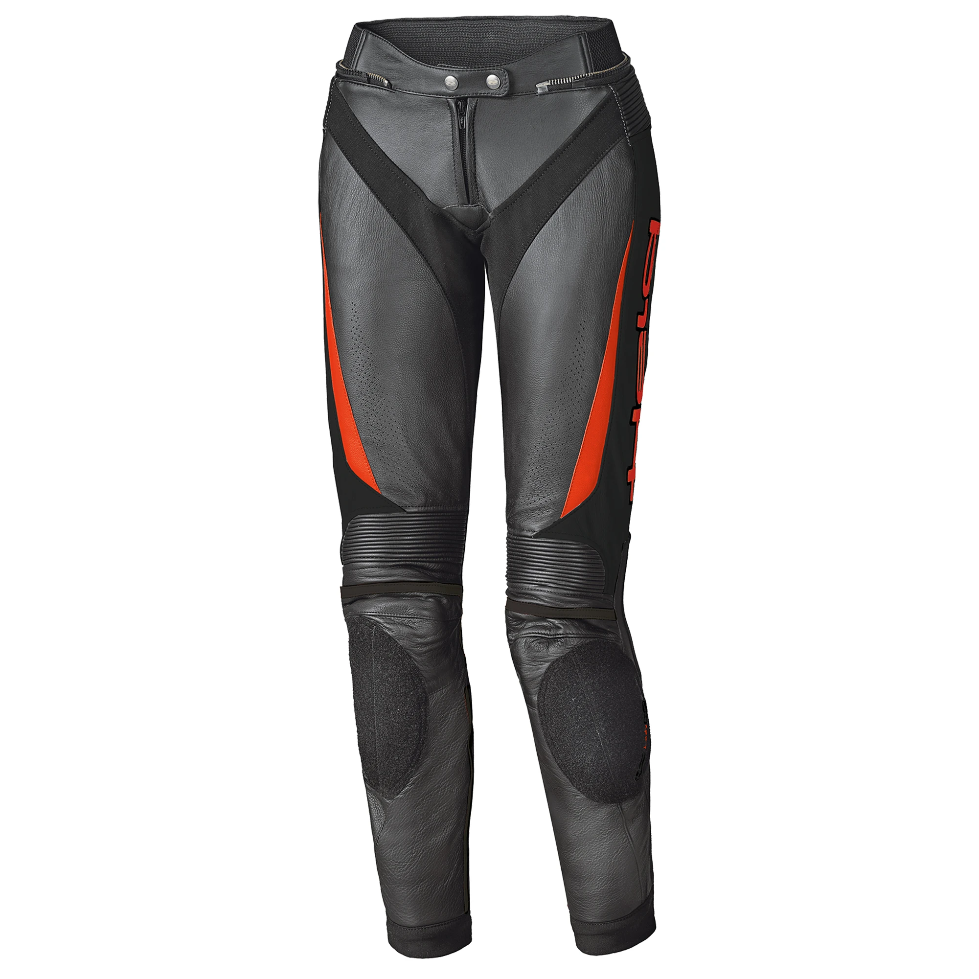 Held Held Ladies Lane 2 Leather Trousers - Black / Neon Red
