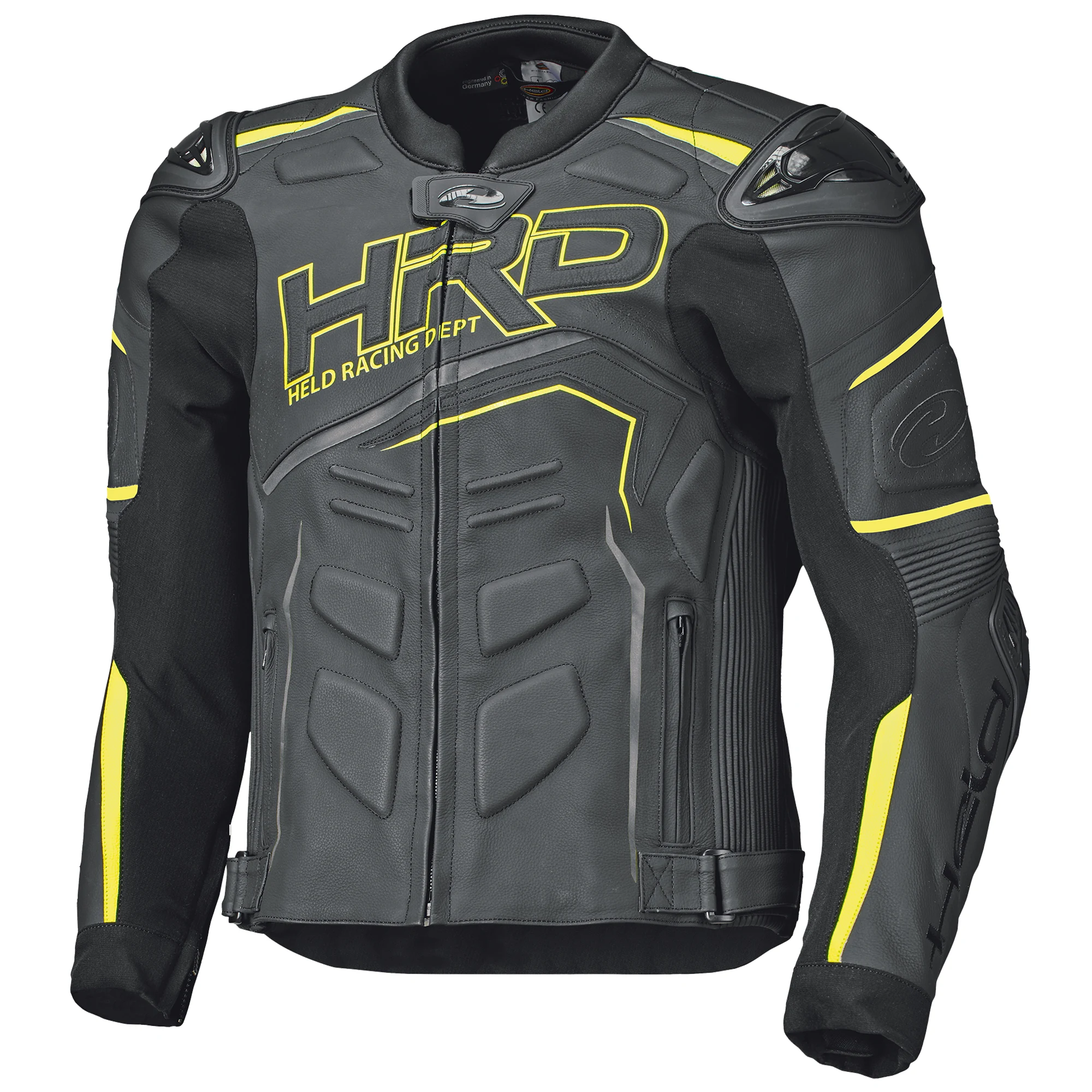Held Held Safer 2 Leather Jacket - Black / Fluo Yellow