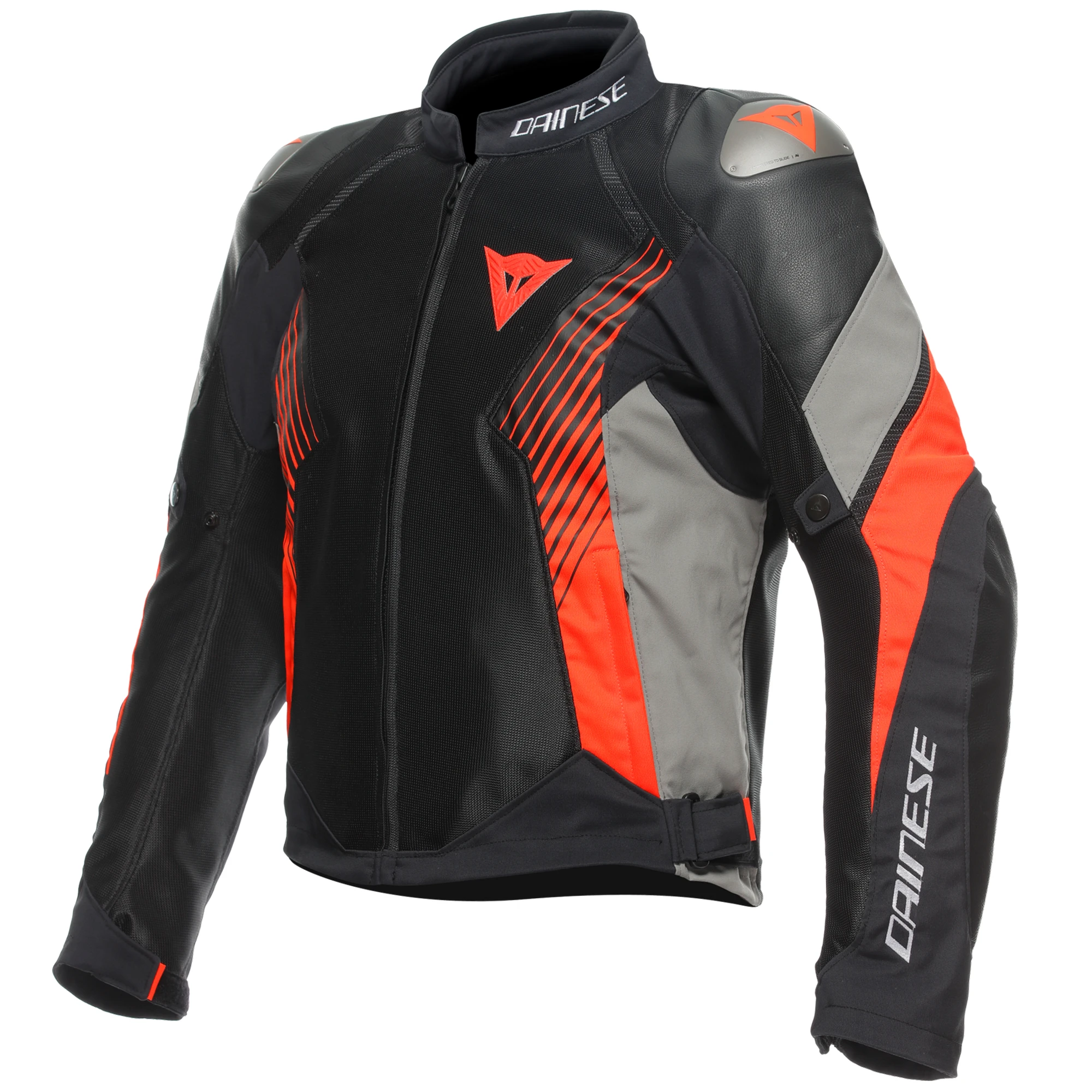 Dainese Dainese Super Rider 2 Abshell Jacket - Black / Dark Gull Grey / Fluo Red