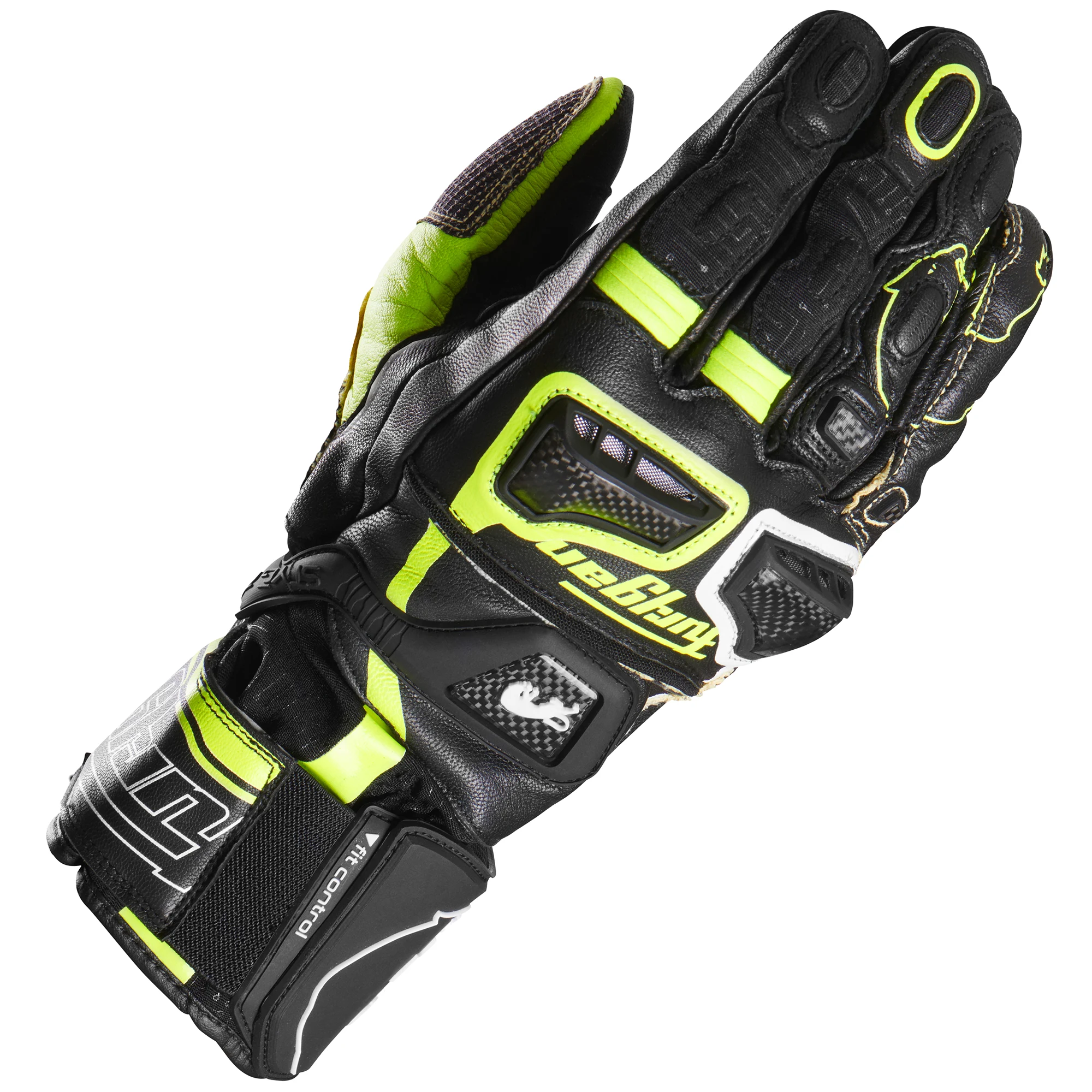 Furygan Furygan Styg20 X Kevlar® Leather Gloves - Black / Fluo Yellow / White