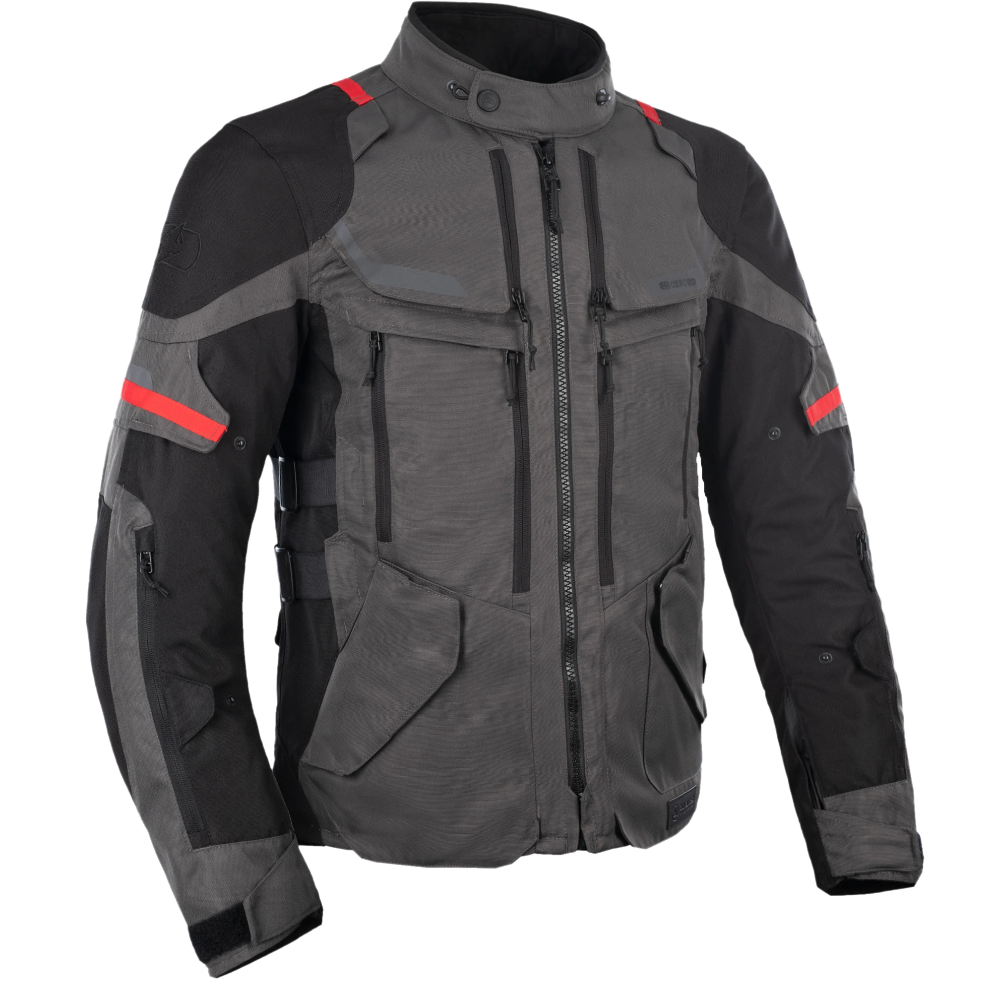 Oxford Clothing Oxford Rockland Textile Jacket - Charcoal / Black / Red