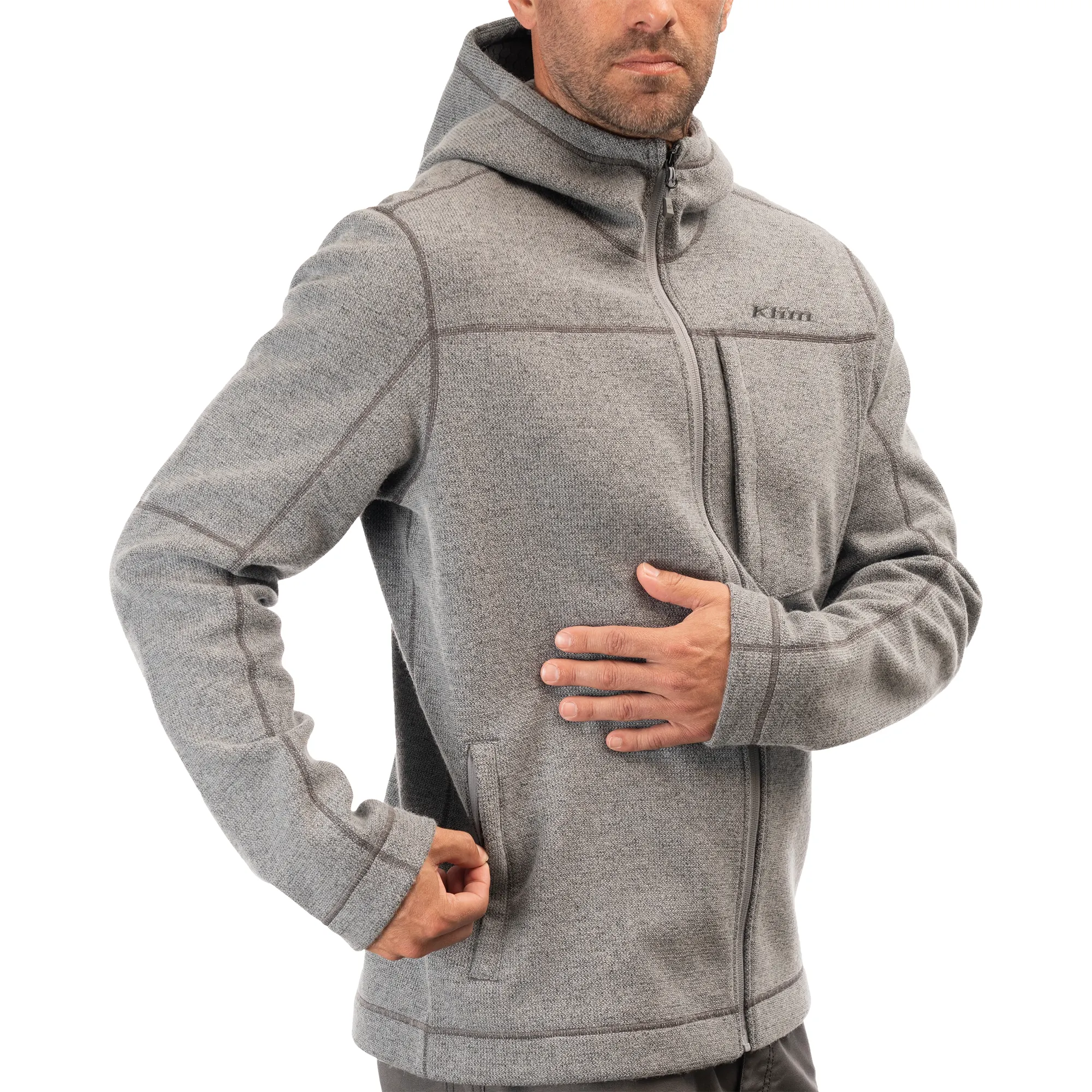 Klim Klim Bighorn Canyon Wool Fleece Hoodie - Monument Heather
