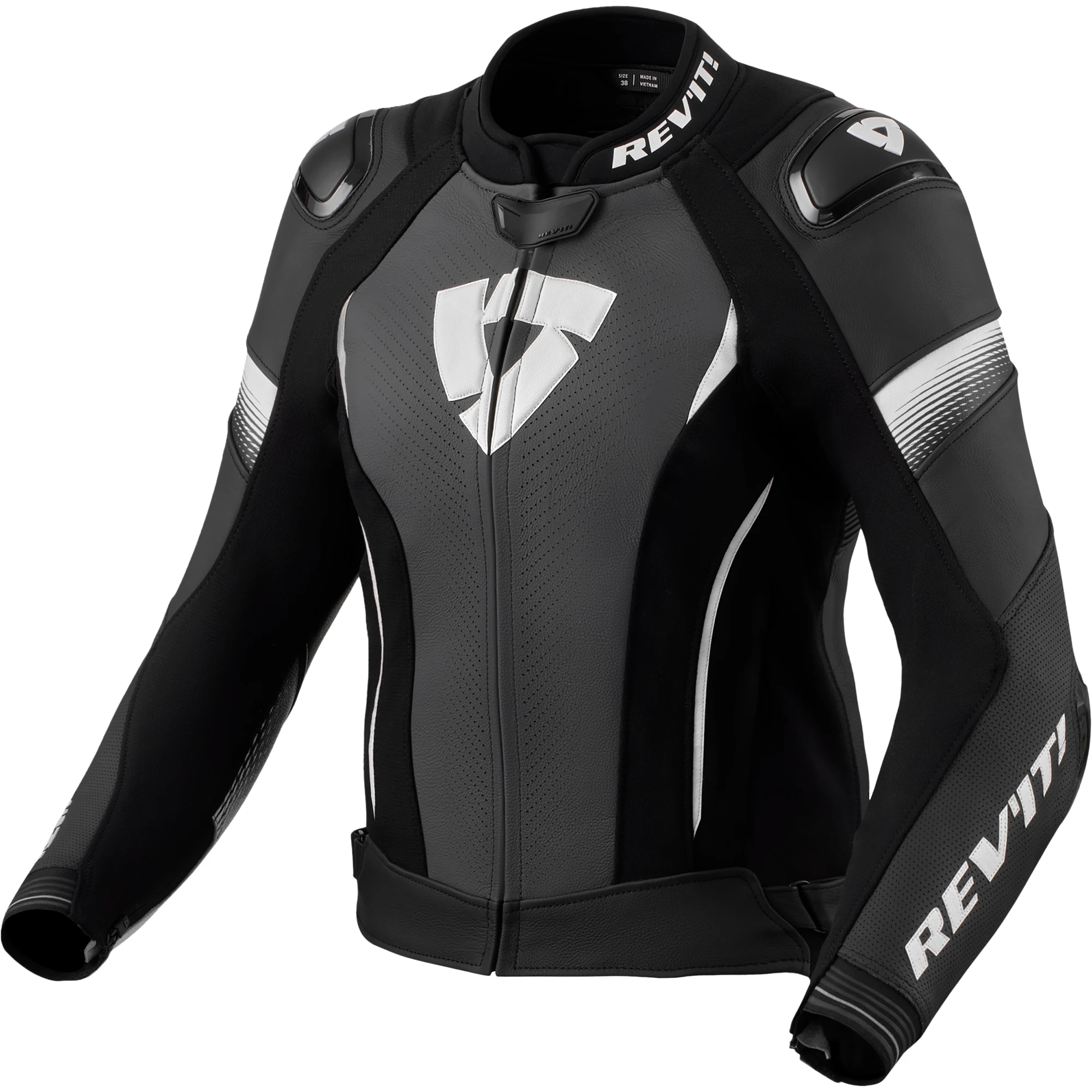 Rev'it Rev'it Ladies Xena 4 Pro Leather Jacket - Black / White