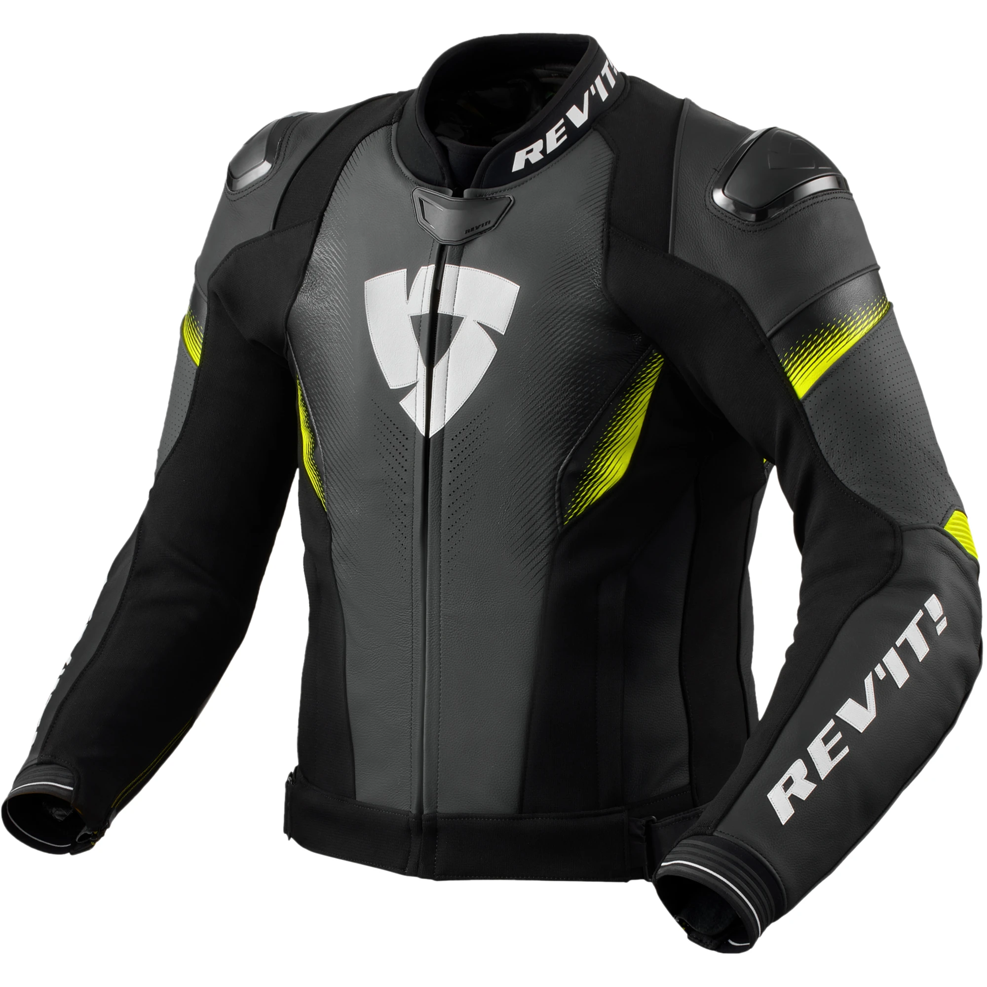 Rev'it Rev'it Control Leather Jacket - Black / Neon Yellow