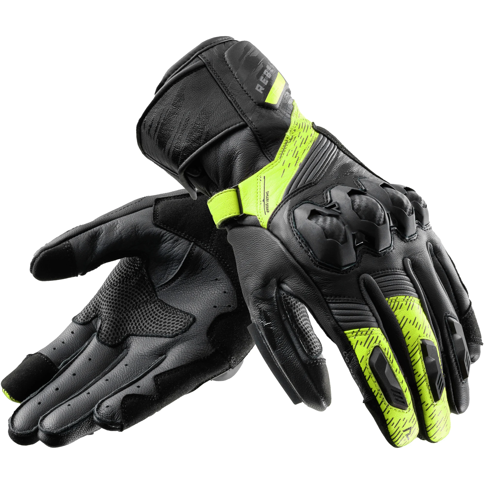 Rebelhorn Rebelhorn Viper Leather Gloves - Black / Grey / Fluo Yellow