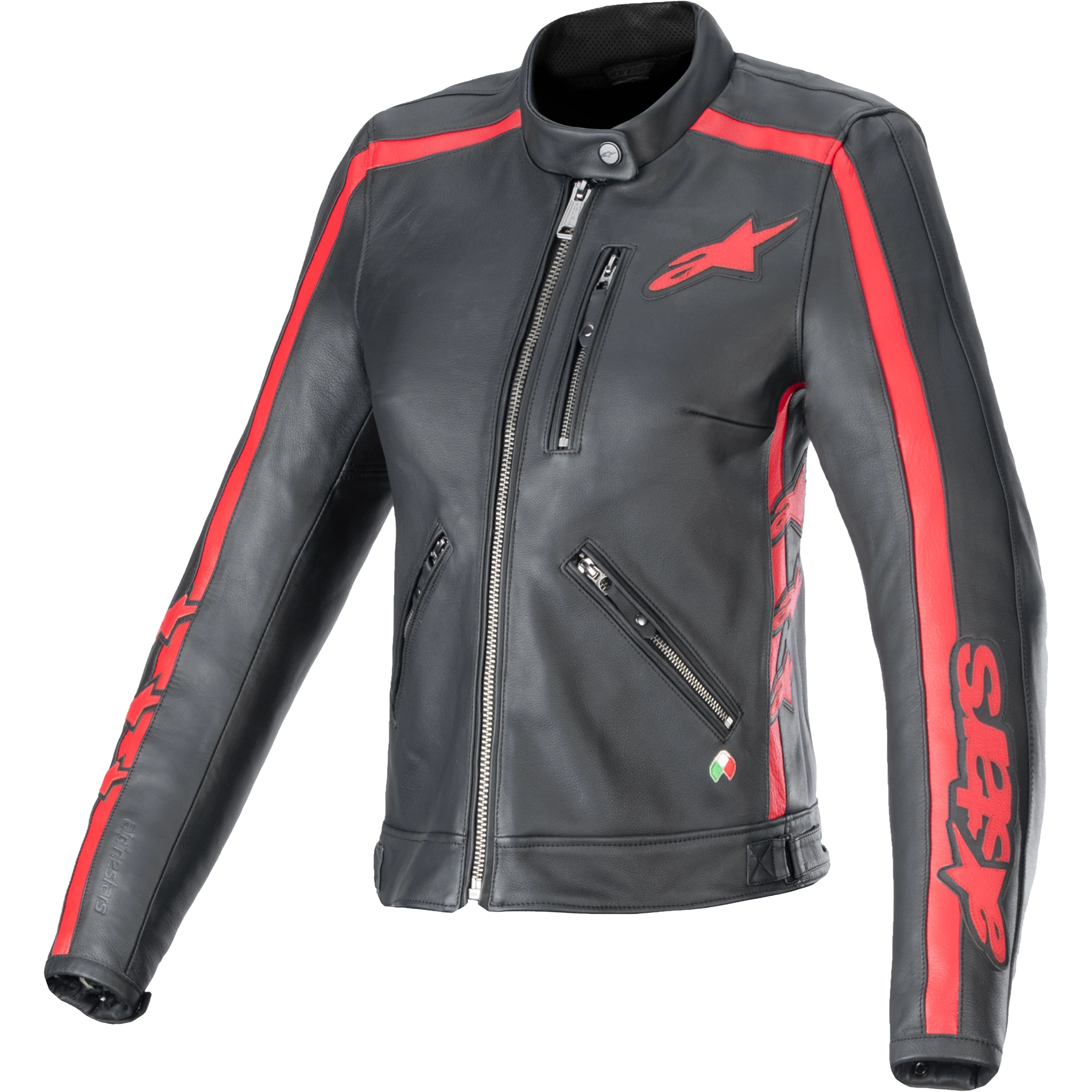 Alpinestars Alpinestars Stella Dyno Leather Jacket - Black / Haute Red