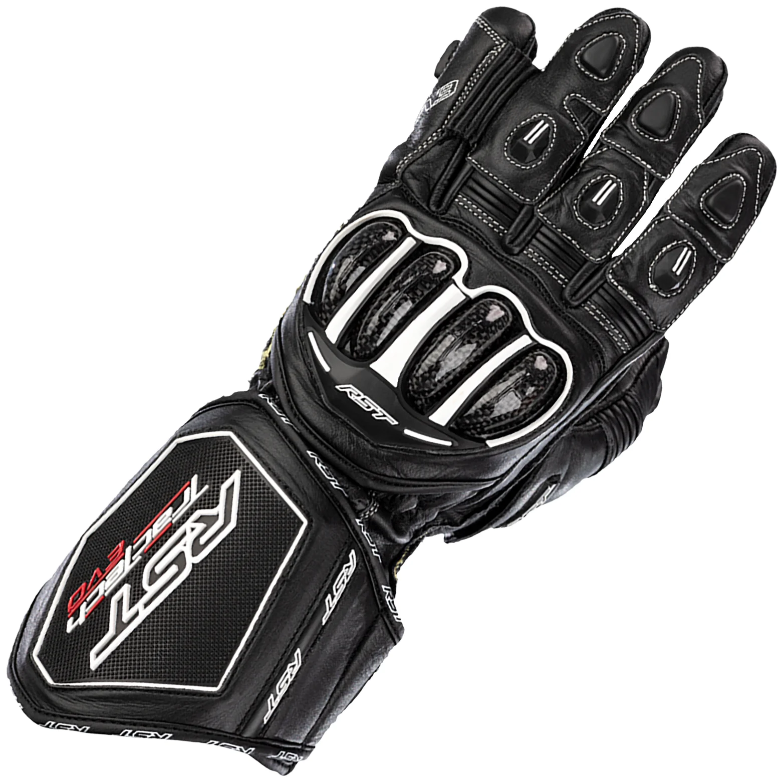 RST RST Ladies Tractech Evo 4 CE Leather Gloves - Black / Black / Black