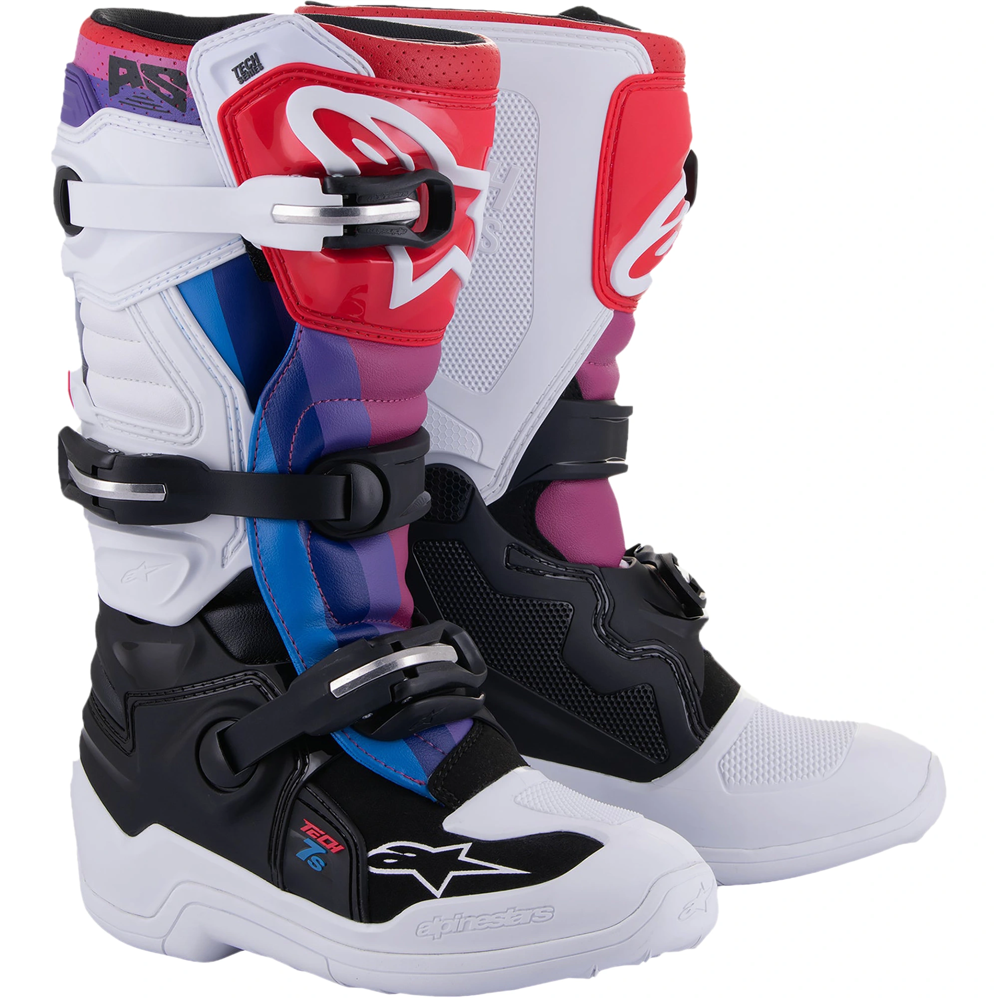 Alpinestars Alpinestars Youth Tech 7S Boots - White / Black / Rainbow