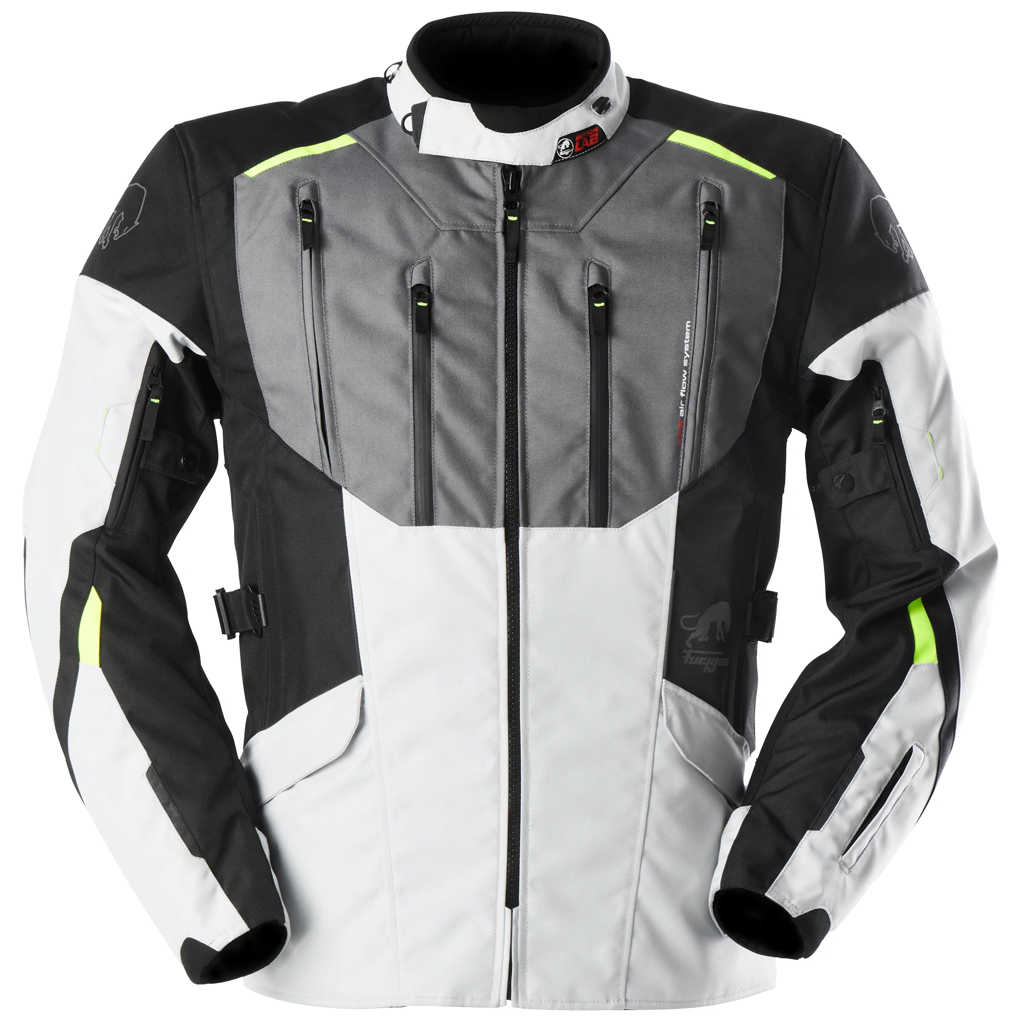 Furygan Furygan Brooks Textile Jacket - Black / Pearl / Anthracite / Fluo