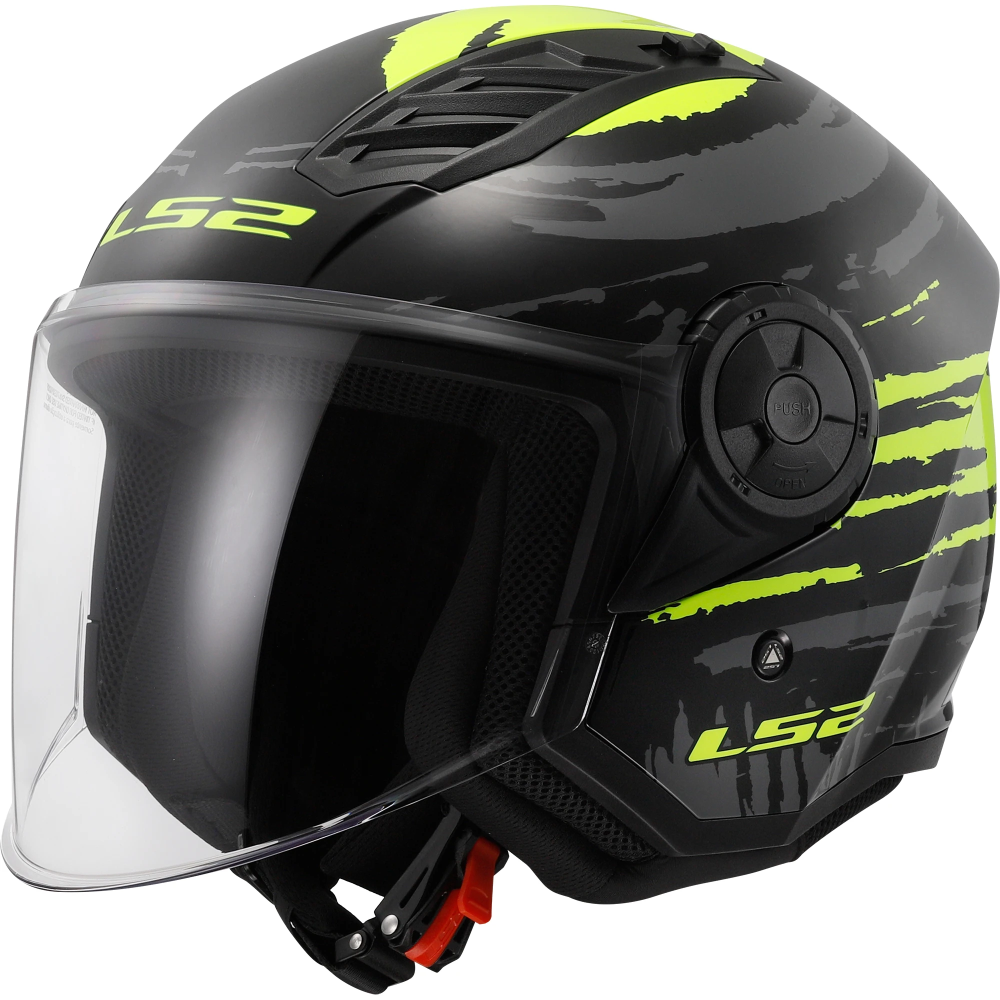 LS2 LS2 Airflow II - Brush Gloss Black / Hi-Vis Yellow