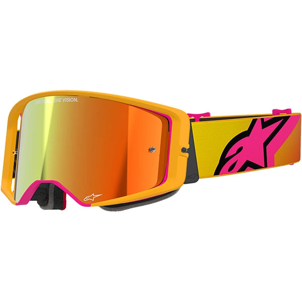 Alpinestars Alpinestars Supertech Corp Goggles - Yellow / Pink / Mirror Red Lens