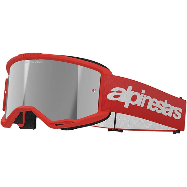 Alpinestars Alpinestars Vision 3 Wordmark Goggles - Red / Mirror Silver Lens