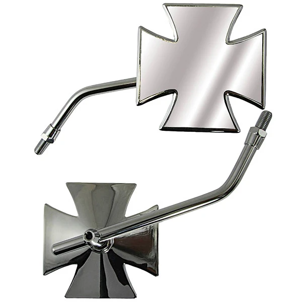 Bike It Bike It Maltese Cross Universal Mirrors - Chrome