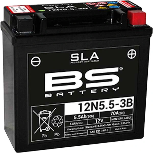 BS Batteries BS Batteries Motorcycle Battery - 12N5.5-3B SLA Sealed Lead Acid
