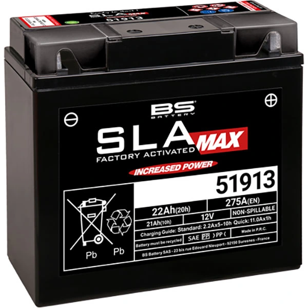 BS Batteries BS Batteries Motorcycle Battery - 51913 SLA MAX Sealed Lead Acid