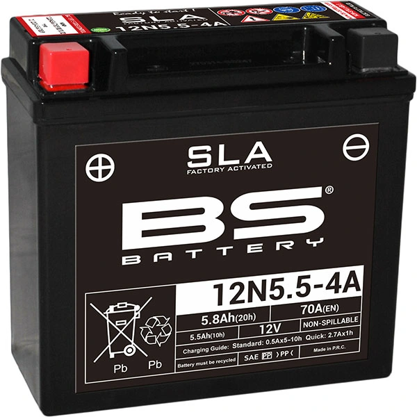 BS Batteries BS Batteries Motorcycle Battery - SLA Sealed Lead Acid 12N5.5-4A
