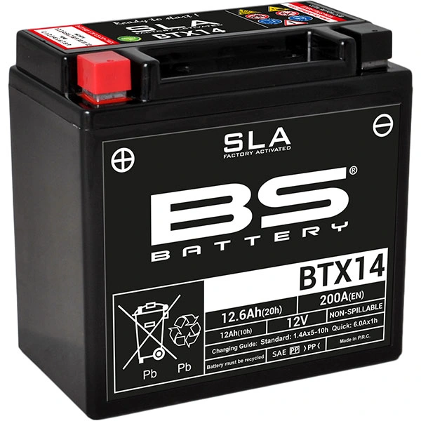 BS Batteries BS Batteries Motorcycle Battery - SLA Sealed Lead Acid BTX14 / YTX14-BS