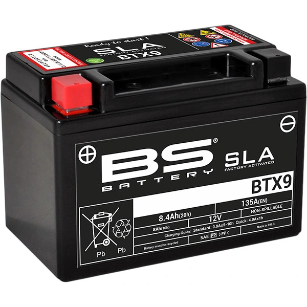 BS Batteries BS Batteries Motorcycle Battery - SLA Sealed Lead Acid BTX9 / YTX9-BS