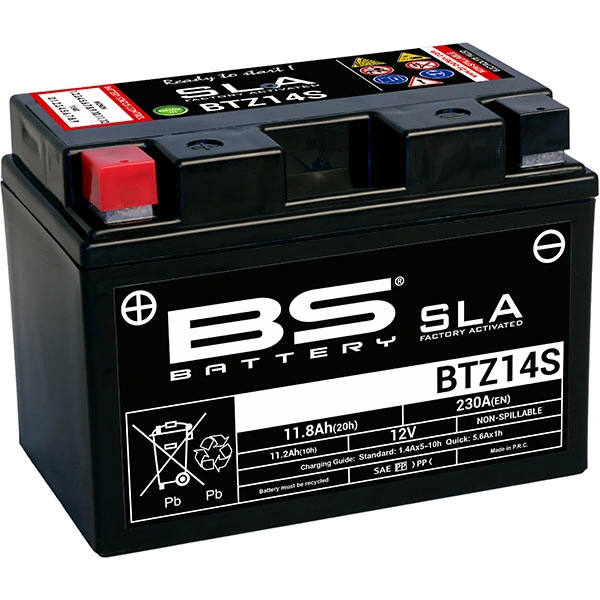 BS Batteries BS Batteries Motorcycle Battery - SLA Sealed Lead Acid BTZ14S