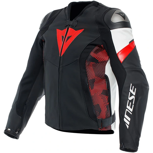 Dainese Dainese Avro 5 Leather Jacket - Black / Lava Red / White