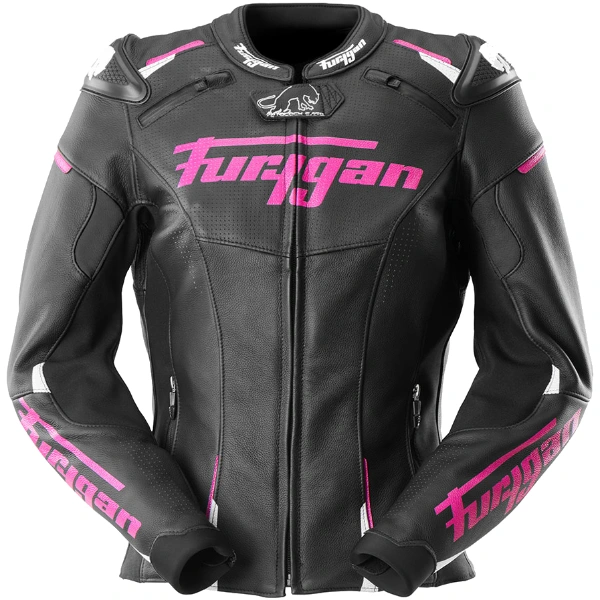 Furygan Furygan Ladies' Raptor Leather Jacket - Black / White / Rose