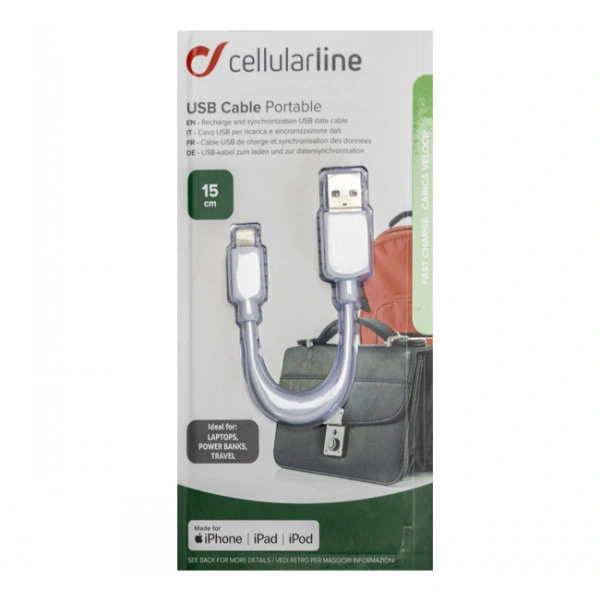 Interphone Interphone USB Travel Data Cable - 15cm Lightning