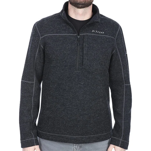 Klim Klim Bighorn Canyon Wool Fleece 1/4 Zip Pullover - Black Heather
