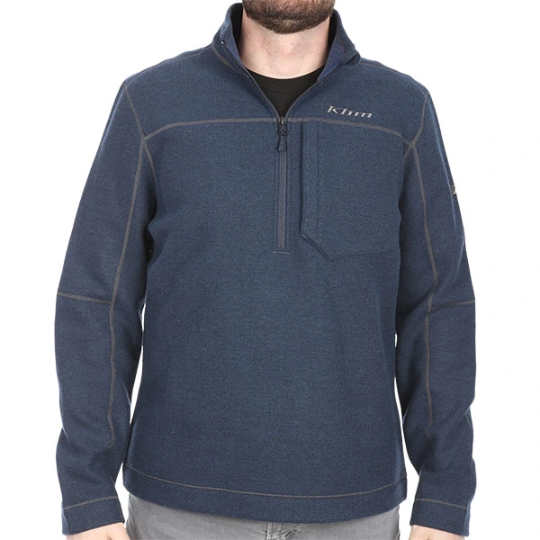 Klim Klim Bighorn Canyon Wool Fleece 1/4 Zip Pullover - Dress Blues Heather
