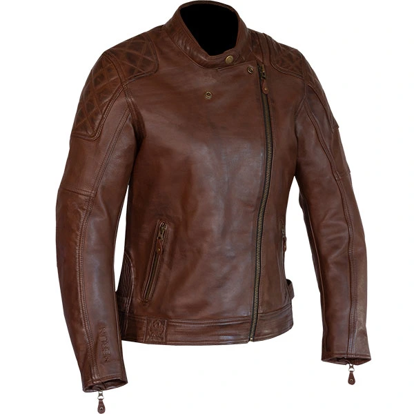 Merlin Merlin Ladies Bristol Cafe D3O Leather Jacket - Brown