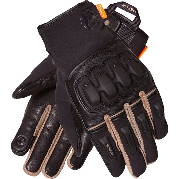 Merlin Merlin Jura Hydro D3O Leather Gloves - Black / Earth