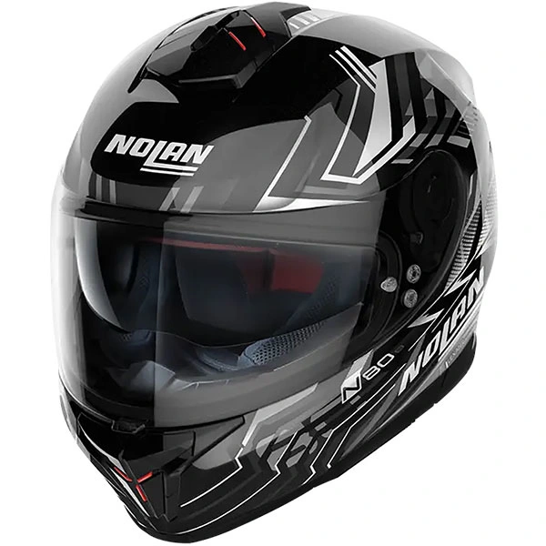 Nolan Nolan N80-8 N-Com - Turbulence Gloss Black / White