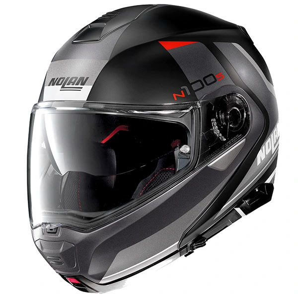 Nolan Nolan N100-5 N-Com - Hilltop Flat Black / Grey